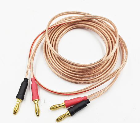 سلك الموز الشفاف 14Gauge لـ Bi-Wire Bi-Amp HiFi الصوت المحيطي 99.9% OFC النحاس
