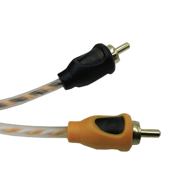 العزل البرتقالي 5.2 متر 17 قدم كابل RCA مشوه AV للصوت المرن للسيارة