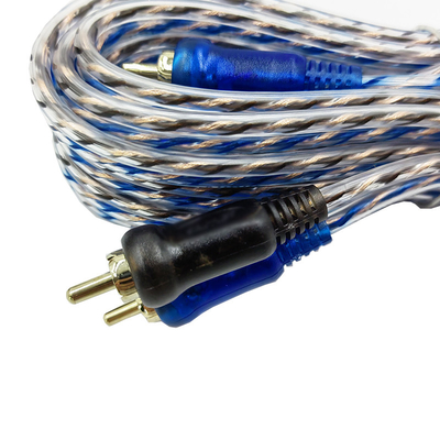 العزل البرتقالي 5.2 متر 17 قدم كابل RCA مشوه AV للصوت المرن للسيارة