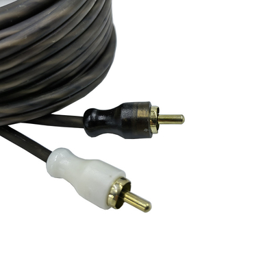العزل البرتقالي 5.2 متر 17 قدم كابل RCA مشوه AV للصوت المرن للسيارة