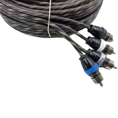 العزل البرتقالي 5.2 متر 17 قدم كابل RCA مشوه AV للصوت المرن للسيارة