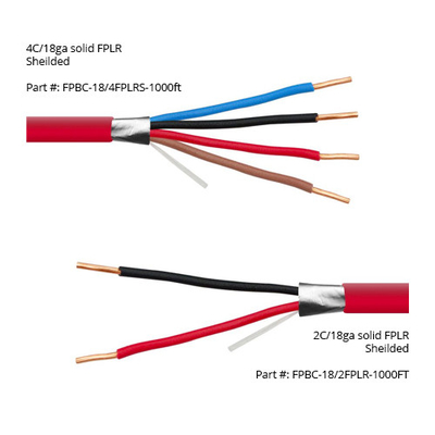 14 16 AWG 2 / C 4 / C الصلب 100٪ النحاس EWCS FPLP الكاملة محمية محمية للإنذار الحريق