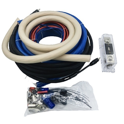 8 Ga Ofc CCA 100% مذكر-ذكر مكبر صوت سيارة كابل الصوت مكبر صوت سوبووفر تثبيت مجموعة موصل عاري النحاس الأسود / الأزرق / الأحمر