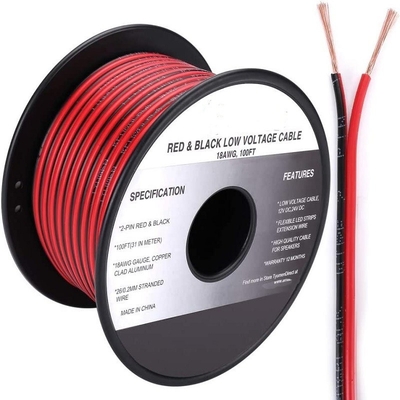 سلك مرن Ext 2pin 2 Color كابل أحمر أسود للشرائط LED السلك الكهربائي