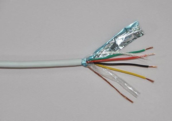 نظام إنذار الحريق المقاوم للنيران من النحاس المعزول من PVC السترة الحمراء 2 كابل إنذار