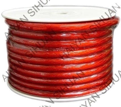 SAE J1128 القياسية 8AWG كابل الطاقة الصوتي للسيارات الأحمر الشفاف مع شهادة ISO9001