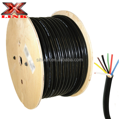 كابل المقطور الصناعي 7 الموصي 10-12-14 AWG GPT PVC الناعمة سترة الأسلاك الملونة