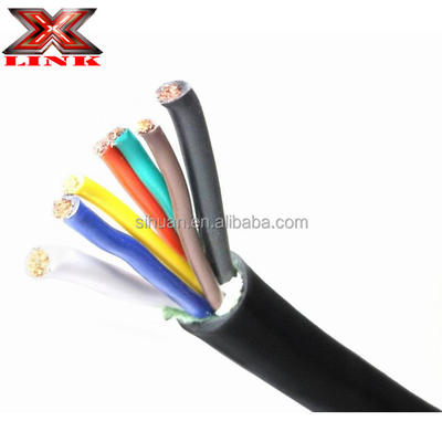 كابل المقطور الصناعي 7 الموصي 10-12-14 AWG GPT PVC الناعمة سترة الأسلاك الملونة