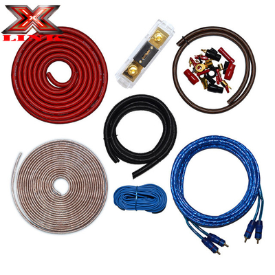 OFC Conducer 0 2 4 6 8 AWG Gauge GA Car Audio Cable Kit لنظام مكبر الصوت