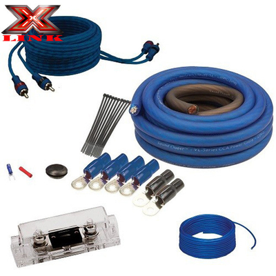 OFC Conducer 0 2 4 6 8 AWG Gauge GA Car Audio Cable Kit لنظام مكبر الصوت