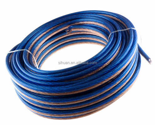 واضحة مرنة سيارة صوتية مكبر الصوت كابل شفاف PVC سترة 14 Awg