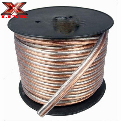 10AWG 10/2 مقاس سيارة الهاتف المنزلي السماعية السلك مع سوبر واضحة مرنة شفافة PVC سترة ومعلبة CCA الموصل الداخلي