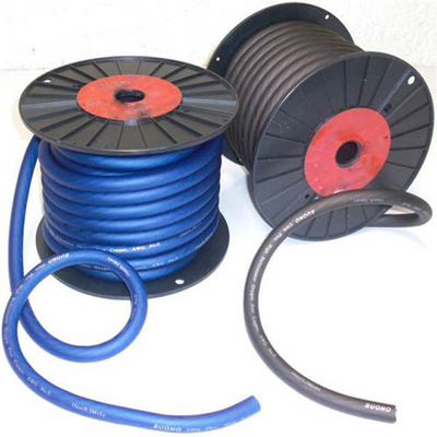 سلك الطاقة المرن الشفاف الأزرق الأحمر 1/0 GA AWG لتركيب مكبر صوت السيارة