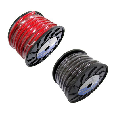 سلك الطاقة المرن الشفاف الأزرق الأحمر 1/0 GA AWG لتركيب مكبر صوت السيارة