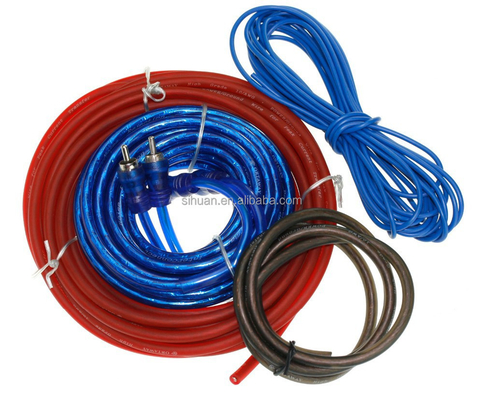 لون الكابلات القابل للتخصيص وموصولات RCA CCA Car Amplifier Installation Wiring Kit