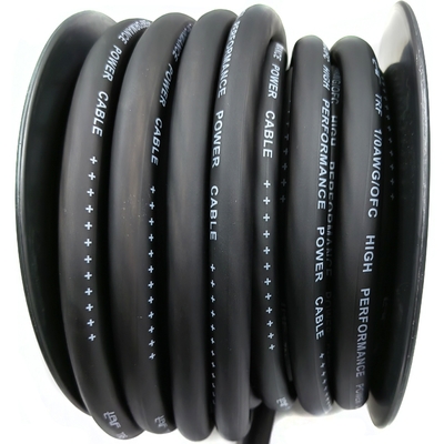 1/0 AWG مقاس ضخم 4/0 GA صوت السيارة OFC كابل الطاقة اللمس الناعم سترة PVC مرنة