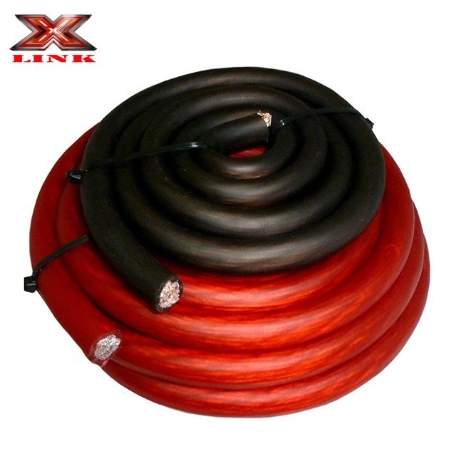 كابل الطاقة الأزرق / الأسود الشفاف 2 GA AWG OFC CCA لتثبيت مكبر صوت السيارة