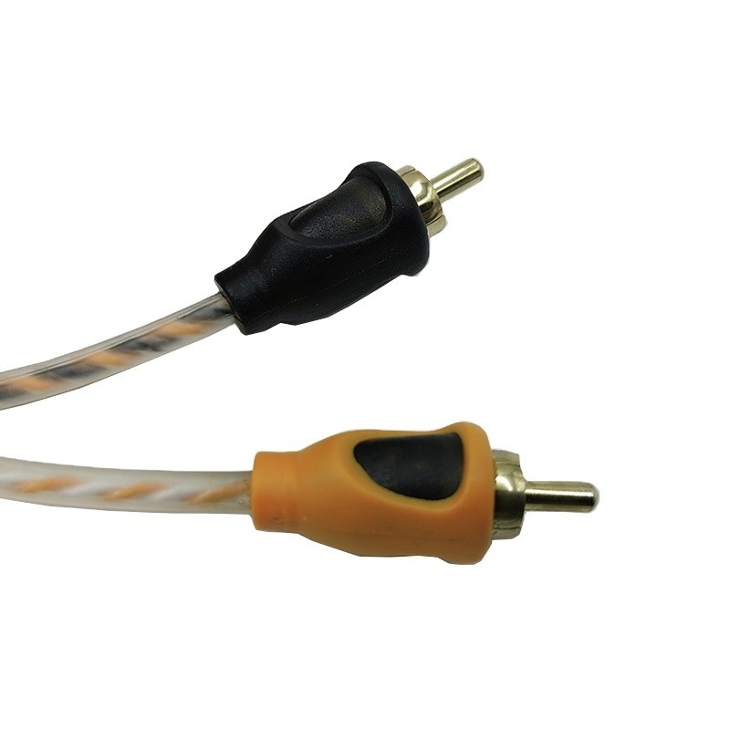 العزل البرتقالي 5.2 متر 17 قدم كابل RCA مشوه AV للصوت المرن للسيارة