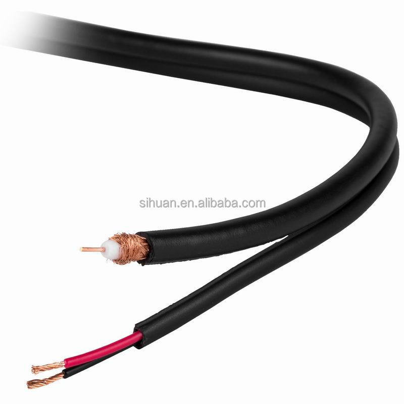 20 AWG النحاس الصلب RG-59 كابل CCTV المحوري مع رابط BNC وكابل الطاقة 18/2