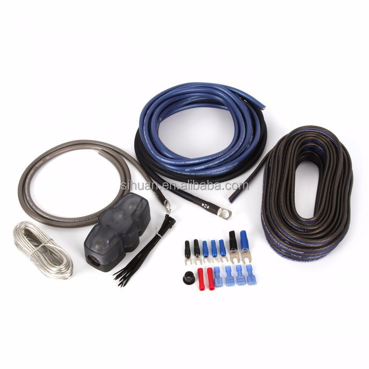 عازلة PVC 8AWG مجموعة كابل مكبر صوت السيارة مع الملحقات بسعر معقول