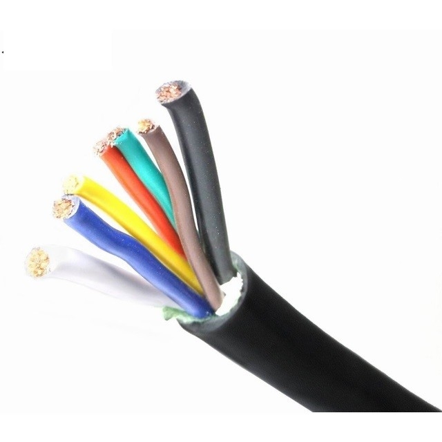 كابل الإضاءة 7 Core Black Jacket 5C Way Pin Trailer مع موصل نحاس مُحَمَّل