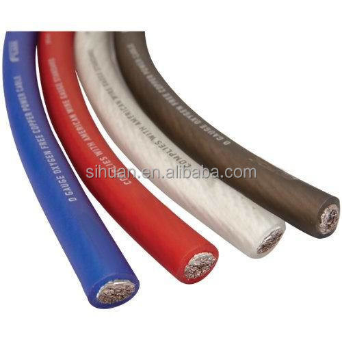 سترة PVC 4 AWG OFC سلك الطاقة السيارات الصوتية في أي لون المواصفات الأمريكية الكاملة CEA-2015 متوافقة