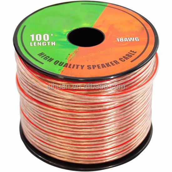 10AWG 10/2 مقاس سيارة الهاتف المنزلي السماعية السلك مع سوبر واضحة مرنة شفافة PVC سترة ومعلبة CCA الموصل الداخلي