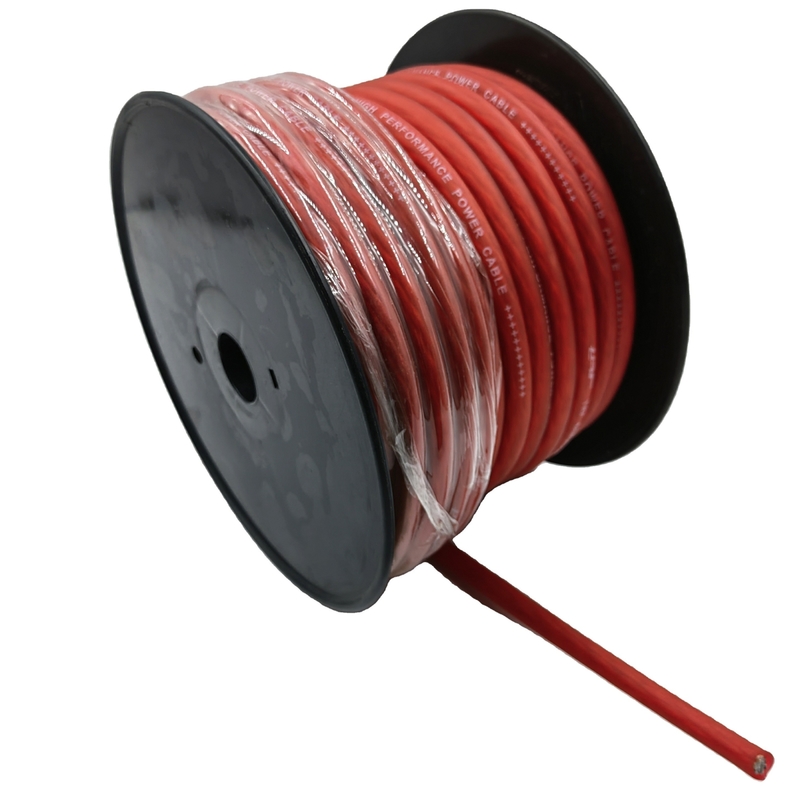 كابل طاقة السيارات للصوت 1/0 AWG GA Gauge جاكيت PVC شفاف مرن للسيارة الأرضية